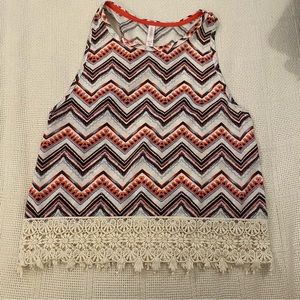 Aztec laced tank top